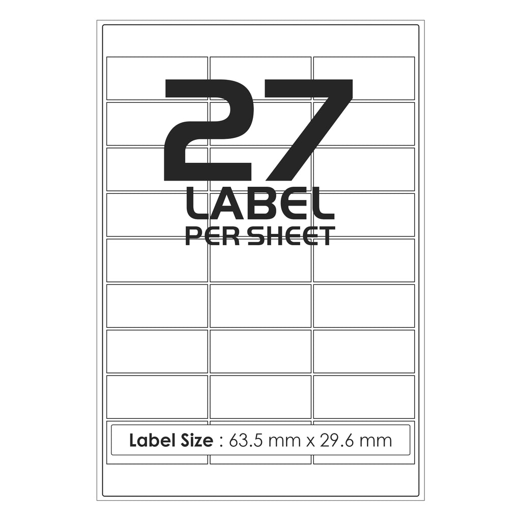 27 Labels Per Sheet