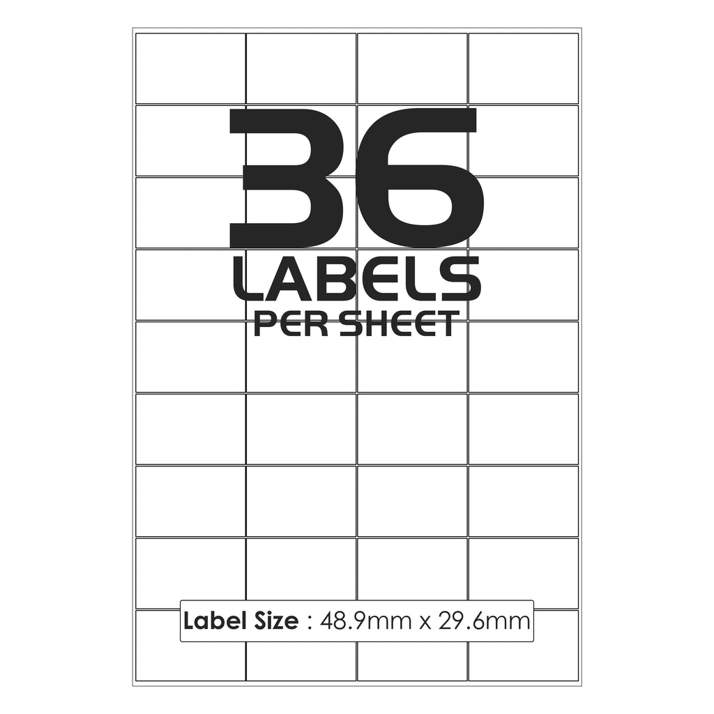36 Labels Per Sheet