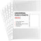 A4 Plastic Value Punched Punch Pockets, 11 Hole Heavy Duty File Binder Pockets, 40 Micron Clear Punched Pockets for Documents Folders Filling Plastic Wallets 100 Sleeves Pack