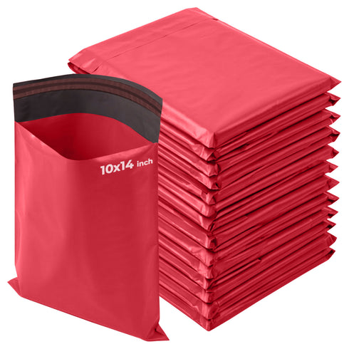 iSOUL Poly Mailer Bags 12x16 Self-Seal, Shipping Post Bag Envelopes 50 Pack Red
