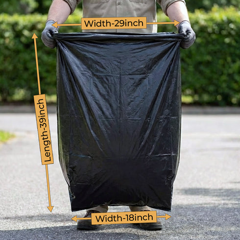 iSOUL Bin Bags, Large Bin Bags Heavy Duty Refuse Sacks Strong 18x29x39 Bin Liners Household Rubbish Waste Garbage Bags Black 100L Capacity Wheelie Bin Bag 25 Pack