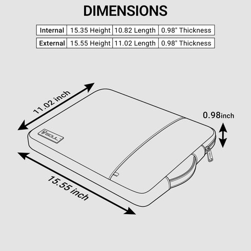 iSOUL Laptop Sleeve for 15 Inch, Protective Laptop Bag Case Sleeve 15" Grey with Waterproof Laptop Case for 15.6 Inch for Notebook Lenovo ThinkPad IdeaPad HP Dell Acer ASUS Chromebook Mac Pro 16 15