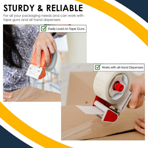Parcel Tape, 6 Rolls Packing Tape Strong Heavy Duty Clear Tape 48mm x 66m For Packing Boxes Packaging Tape Moving Tape