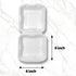 Takeaway Burger Boxes 50 Pack Strong 6x6 Inch Clamshell Box Disposable Bagasse Sugarcane Closure Microwave Safe Compostable Container for Hot & Cold Food Catering Birthday Party Office Picnic White
