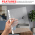 A4 Plastic Value Punched Punch Pockets, 11 Hole Heavy Duty File Binder Pockets, 40 Micron Clear Punched Pockets for Documents Folders Filling Plastic Wallets 100 Sleeves Pack