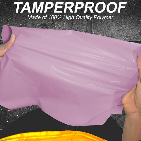 50 Mixed Size Pink Mailing Bags, Self Seal Strong Waterproof Poly Plastic Envelopes for Parcels, Packaging, Small, Medium, Large Mail, Shipping Courier Delivery Bags 5 Sizes, Baby Pink