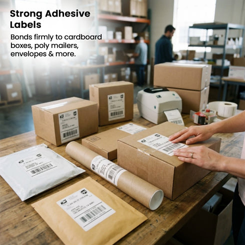 EPACKAGING 4x6 Thermal Labels 100x150mm, 500 White Direct Thermal Printer Labels, Shipping Labels, Compatible with Zebra, Rollo, MUNBYN 1500 Labels 3 Rolls