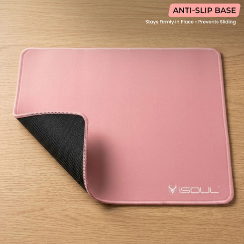 iSOUL Mouse Pad, Non-Slip Rubber Base, Mouse Mats for Computers Durable Stitched Edges, Neoprene Smooth Surface for Laser and Optical Mouse, Rose Gold