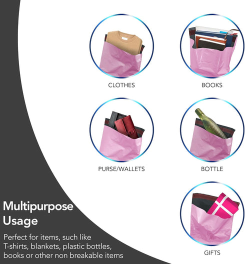 Assorted Baby Pink Parcel Bags 50 Pack 5 Sizes Mailing Bags