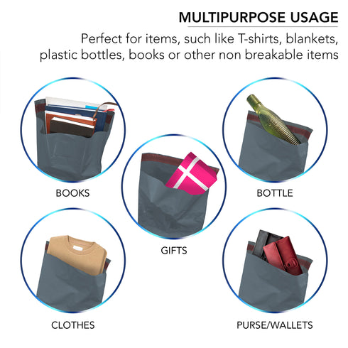 iSOUL Poly Mailer Bags 12x16 Self-Seal, Shipping Post Bag Envelopes 50 Pack Grey