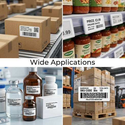 iSOUL Self Adhesive Address Labels 89x36mm, 250 Sticker Labels, White Stickers, BPA-Free, Handwriting, Laser & Inkjet Printer Compatible, for Shipping, Filing, Food Container Sticky Rolls 1 Roll