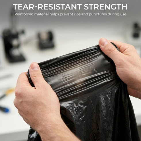 iSOUL Bin Bags, Large Bin Bags Heavy Duty Refuse Sacks Strong 18x29x39 Bin Liners Household Rubbish Waste Garbage Bags Black 100L Capacity Wheelie Bin Bag 100 Pack