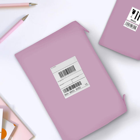 50 Mixed Size Pink Mailing Bags, Self Seal Strong Waterproof Poly Plastic Envelopes for Parcels, Packaging, Small, Medium, Large Mail, Shipping Courier Delivery Bags 5 Sizes, Baby Pink