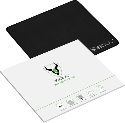iSOUL Mouse Pad, Mice Pad with Non-Slip Rubber Base, Mouse Mats for Computers Durable Stitched Edges, Neoprene Smooth Surface for Laser and Optical Mouse Mat, Black