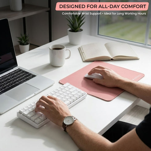 iSOUL Mouse Pad, Non-Slip Rubber Base, Mouse Mats for Computers Durable Stitched Edges, Neoprene Smooth Surface for Laser and Optical Mouse, Rose Gold
