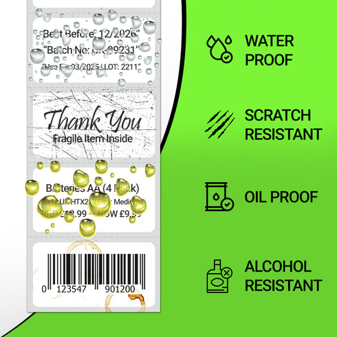 iSOUL Direct Thermal Labels, 50mm x 25mm Self-Adhesive Perforated UPC Barcode FBA Labels Stickers Compatible with Rollo, Zebra, MUNBYN, Toshiba, Citizen, Eltron Printers 1 Roll