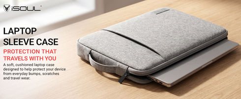 iSOUL Laptop Sleeve for 15 Inch, Protective Laptop Bag Case Sleeve 15" Grey with Waterproof Laptop Case for 15.6 Inch for Notebook Lenovo ThinkPad IdeaPad HP Dell Acer ASUS Chromebook Mac Pro 16 15