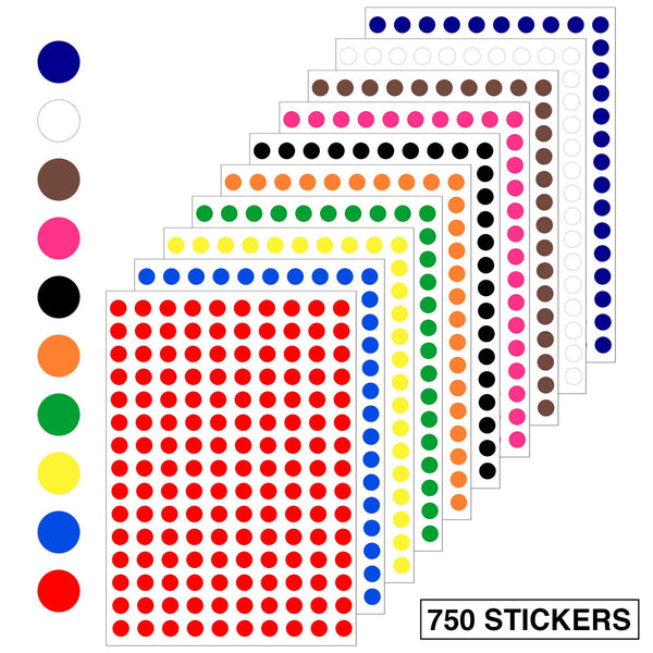 10mm Size Adhesive Colorful Dot Labels Sticky Marking Colored Dots Circle Labels - TradeNRG UK