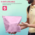 125 Mixed Baby Pink Parcel Bags, Tamper-Proof Strong Postal Packaging Bags for Shipping, Mailing & Delivery, 5 Sizes Small to Large, 25 Each