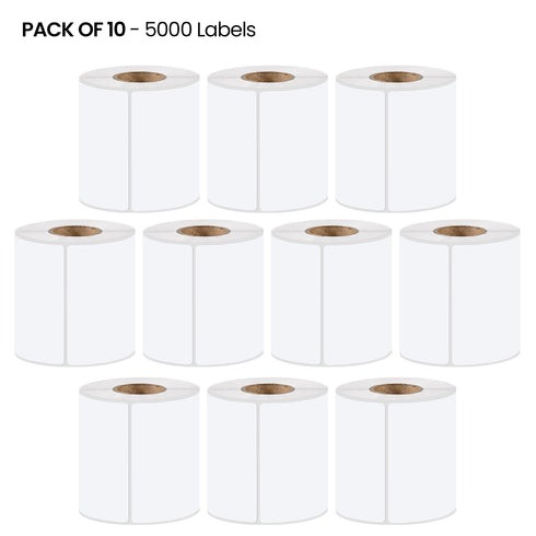 4x6 Thermal Labels 100x150mm, 500 White Direct Thermal Printer Labels, Shipping Labels, Compatible with Zebra, Rollo, MUNBYN 5000 Labels 10 Rolls