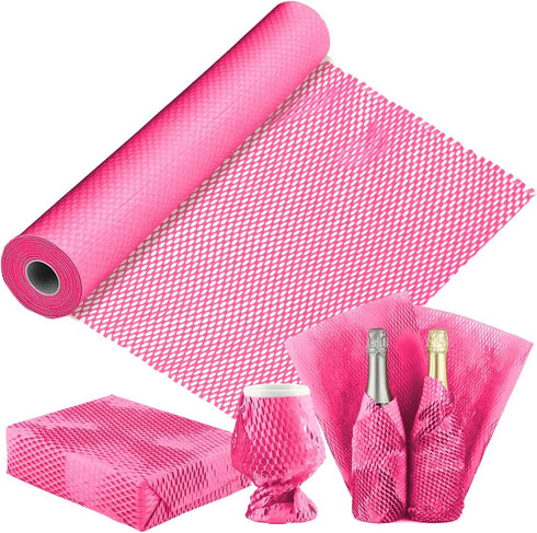 Paper Bubble Wrap Cushioning Roll, Packing Paper for Moving House, Shipping and Gift Wrapping - Sustainable Packaging Materials for Moving Boxes and Fragile Gift Bubble Wrap Alternative Pink 300mmx30M