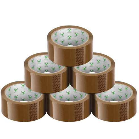 iSOUL Strong Heavy Duty Brown Packing Tape, 6 Rolls Pack, 48MM x 66M Each, 45 Micron Packaging Tape for Parcels, Boxes, Moving, Shipping & Secure Sealing