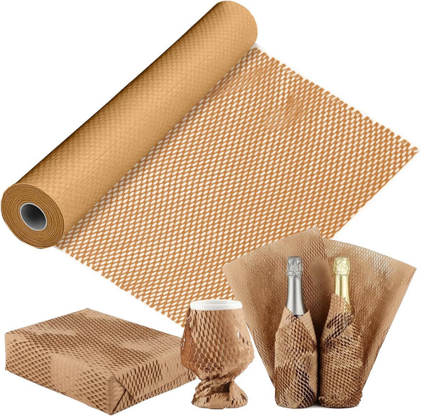 Paper Bubble Wrap Cushioning Roll, Packing Paper for Moving House, Shipping and Gift Wrapping - Sustainable Packaging Materials for Moving Boxes and Fragile Gift Bubble Wrap Alternative Brown 50cmx50M