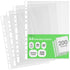 iSOUL A4 Plastic Value Punched Punch Pockets, 11 Hole Heavy Duty File Binder Pockets, 40 Micron Punched Pockets for Documents Folders Filling Plastic Wallets 200 Sleeves