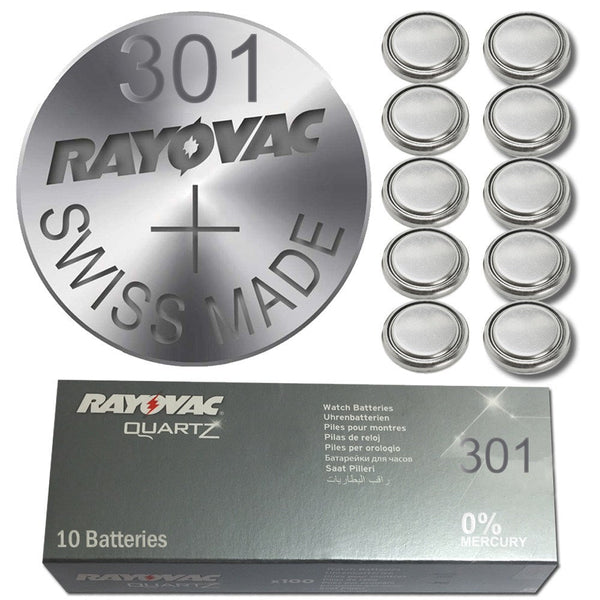 25x Rayovac 301 Watch Battery Sr516Sw Swiss Made Silver Oxide Lithium - componant - TradeNRG UK - 25x Rayovac 301 Watch Battery Sr516Sw Swiss Made Silver Oxide Lithium - componant - TradeNRG UK