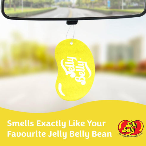 Jelly Belly Lemon Drop 2D Paper Jelly Bean Hanging Air Freshener – Zesty Lemon Scent for Car, Home & Office