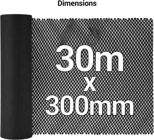 Paper Bubble Wrap Cushioning Roll, Packing Paper for Moving House, Shipping and Gift Wrapping - Sustainable Packaging Materials for Moving Boxes and Fragile Gift Bubble Wrap Alternative Black 300mmx30M