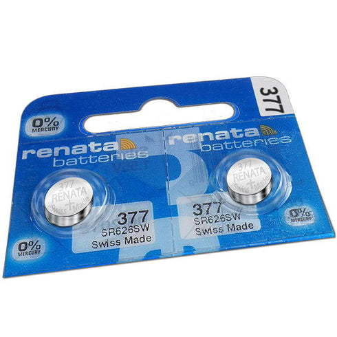 2x Renata 377 Watch Battery Swiss Made Coin Cell Silver SR626SW 1.55V - TradeNRG UK - 2x Renata 377 Watch Battery Swiss Made Coin Cell Silver SR626SW 1.55V - TradeNRG UK