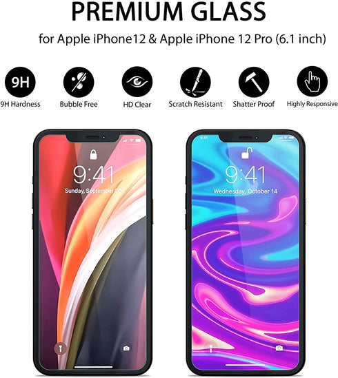 2x Screen Protector for iPhone 12/12 Pro 6.1 Inch Tempered Glass HD Film - TradeNRG UK - 2x Screen Protector for iPhone 12/12 Pro 6.1 Inch Tempered Glass HD Film - TradeNRG UK