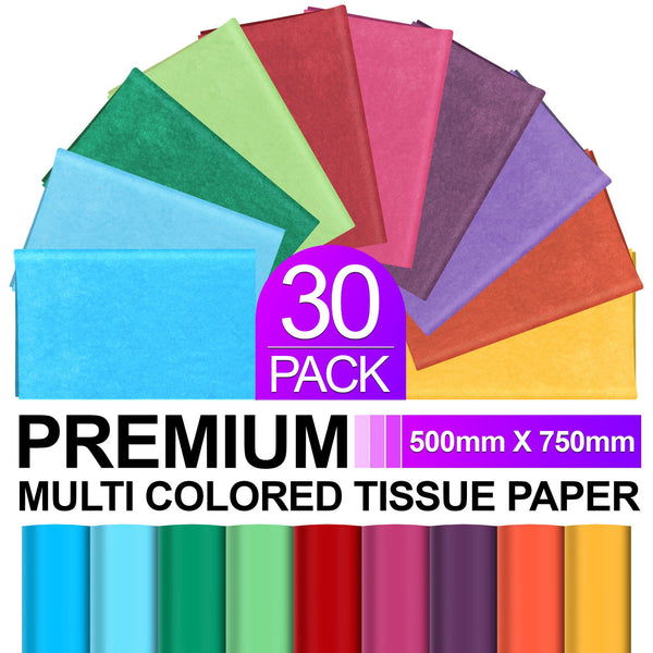 30pk Coloured Tissue Paper for Wrapping Gifts Eco Friendly 50cm x 75cm - TradeNRG UK - 30pk Coloured Tissue Paper for Wrapping Gifts Eco Friendly 50cm x 75cm - TradeNRG UK