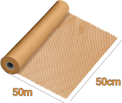 Paper Bubble Wrap Cushioning Roll, Packing Paper for Moving House, Shipping and Gift Wrapping - Sustainable Packaging Materials for Moving Boxes and Fragile Gift Bubble Wrap Alternative Brown 50cmx50M