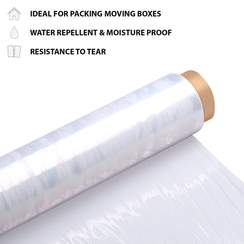 40cm x 300m Pallet Wrap Stretch Wrap Packaging Rolls Film Clear - TradeNRG UK