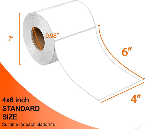 iSOUL 4X6 Direct Thermal Printer Labels 5 Rolls 100mmx150mm 2500 Labels, 5 Rolls