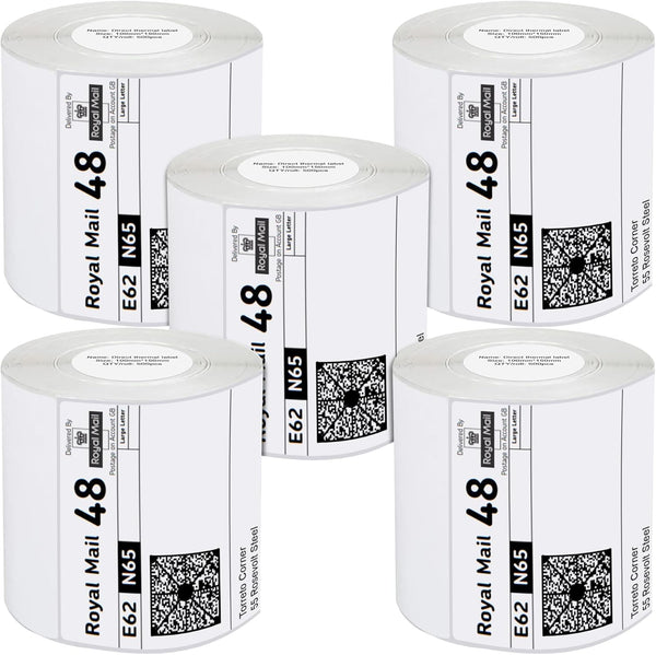 iSOUL 4X6 Direct Thermal Printer Labels 5 Rolls 100mmx150mm 2500 Labels, 5 Rolls