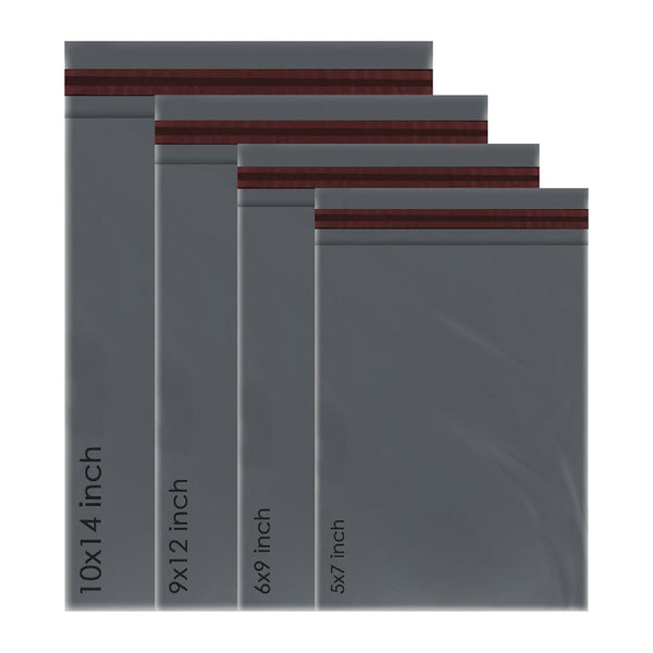 100 Assorted Mixed Grey Mailing Poly Postal Self Seal Bags 4 Sizes 25 from Each iSOUL Extra Small to Large Postage Packaging Assorted Mailers Posting Shipping Post Parcels Package Bags