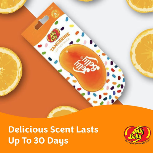 Jelly Belly Tangerine 2D Paper Hanging Car Air Freshener - Tangy Citrus Scent for Car, Home & Office