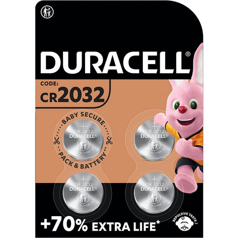 4x Duracell CR2032 Battery 3v Lithium Coin Cell Button Batteries - TradeNRG UK