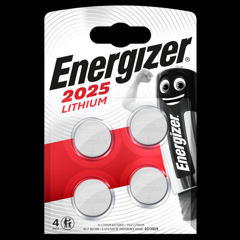 4x Energizer CR2025 Battery 3V DL2025 SB-T14 Citizen 205. 2.5mm x 20mm - TradeNRG UK