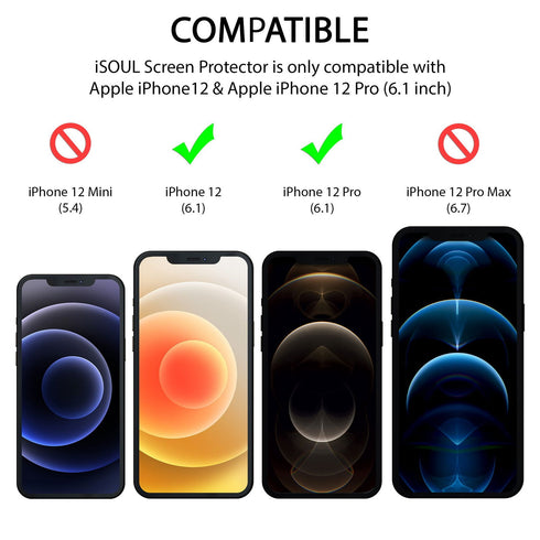4x Screen Protector for iPhone 12/12 Pro 6.1 Inch Tempered Glass HD Film - TradeNRG UK