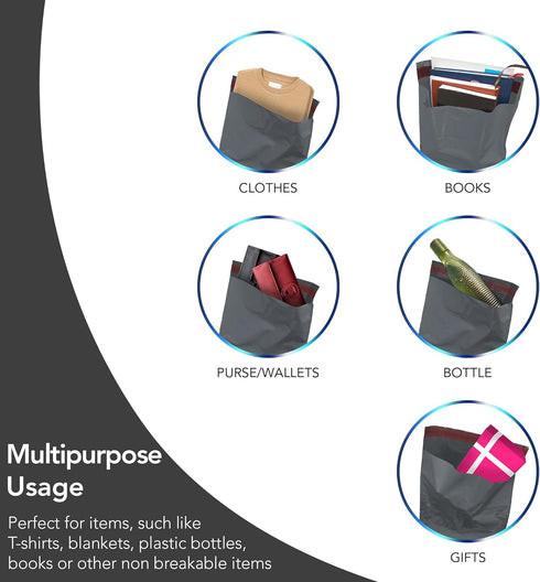 50 Mixed Grey Postage Bags Small to Large Parcels Bags 5 Sizes 10 Each Poly Mailing Bags - TradeNRG UK