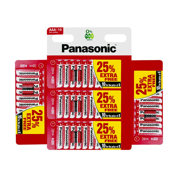 50x Genuine PANASONIC AAA Batteries Zinc Carbon LR03 1.5V MN2400 - TradeNRG UK