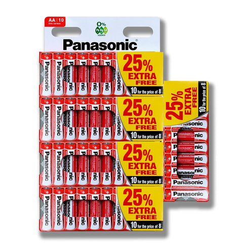 50x Genuine PANASONIC AA Battery Zinc LR6 1.5V MN1500 Longest Expiry - TradeNRG UK