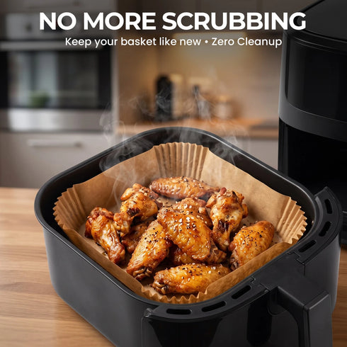 iSOUL Rectangular Air Fryer Liners, Disposable Baking Paper for Ninja Tower Air Fryer 120 Pack