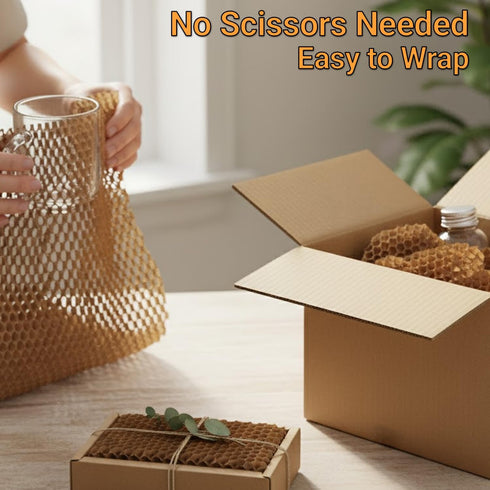 Paper Bubble Wrap Cushioning Roll, Packing Paper for Moving House, Shipping and Gift Wrapping - Sustainable Packaging Materials for Moving Boxes and Fragile Gift Bubble Wrap Alternative Brown 50cmx50M