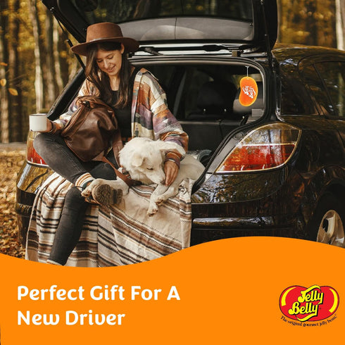 Jelly Belly Tangerine 2D Paper Hanging Car Air Freshener - Tangy Citrus Scent for Car, Home & Office