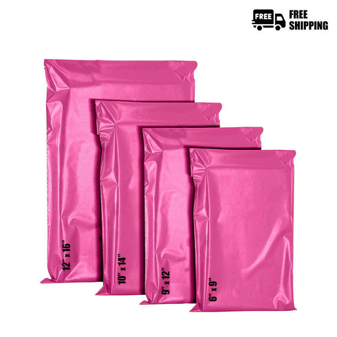 60 Mixed Hot Pink Mailing Postal Self-Seal Closure Plastic Bags Envelopes for Posting Clothes, Postal, Packaging, Shipping Bags Tempered Proof - TradeNRG UK